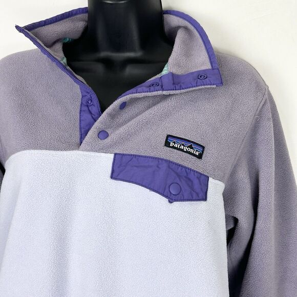 Patagonia Women’s Synchilla Snap T Fleece Pullover Size S Purple Lilac - Picture 6 of 15
